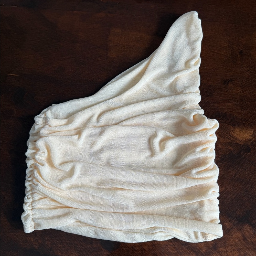 Cream One-Shoulder Top